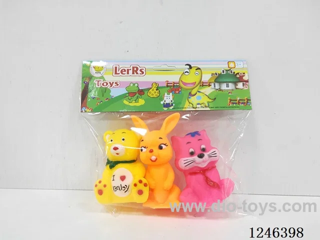 Rubber-moulded Animals 3PCS