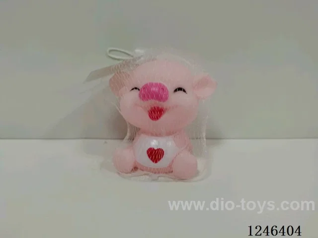 Rubber-moulded squeaky piglet (4 colours)