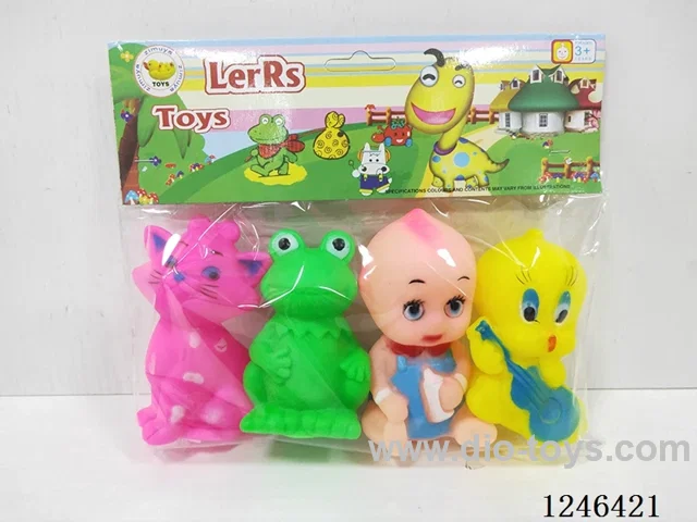 Rubber-moulded 4PCS Animals