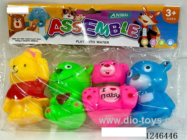 Rubber-moulded BB Whistle Animals 4PCS