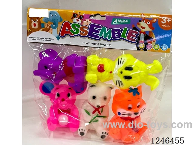 Rubber-moulded BB Whistle Animals 5PCS