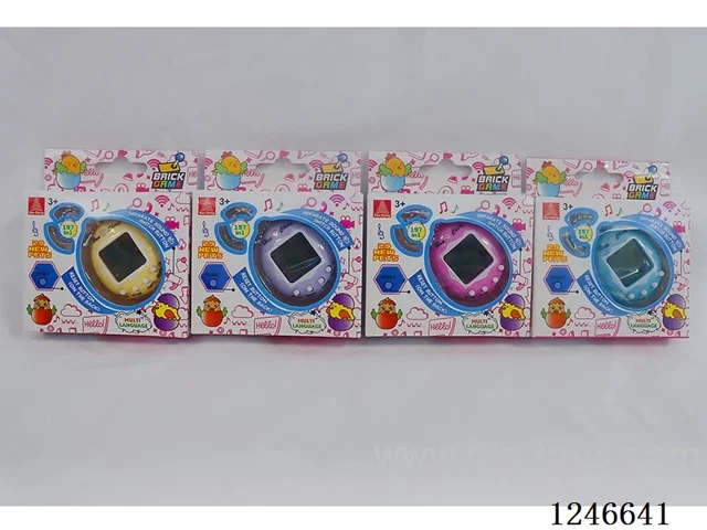 Upgraded 197-in-1 Multilingual Electronic Pet Machine with Cartoon Colour Background included battery 2*AG13