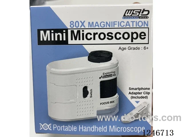 Portable High-Definition Microscope 80X with Clamp, in included battery