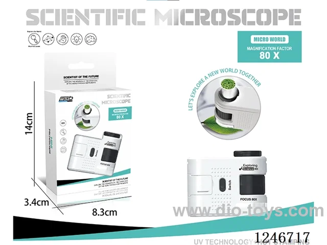 Portable High-Definition Microscope 80X without Clamp (Eco-Friendly), in included battery