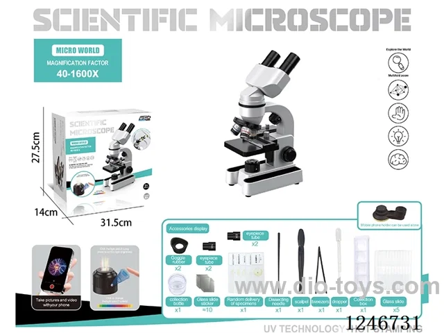Professional Microscope Metal Objective Lens - Mobile Caliper 40X-1600X included battery