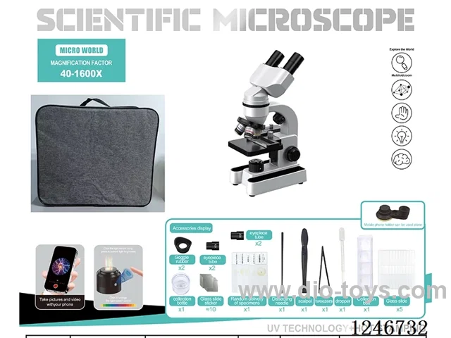 Professional Microscope Metal Objective Lens - Mobile Caliper 40X-1600X included battery