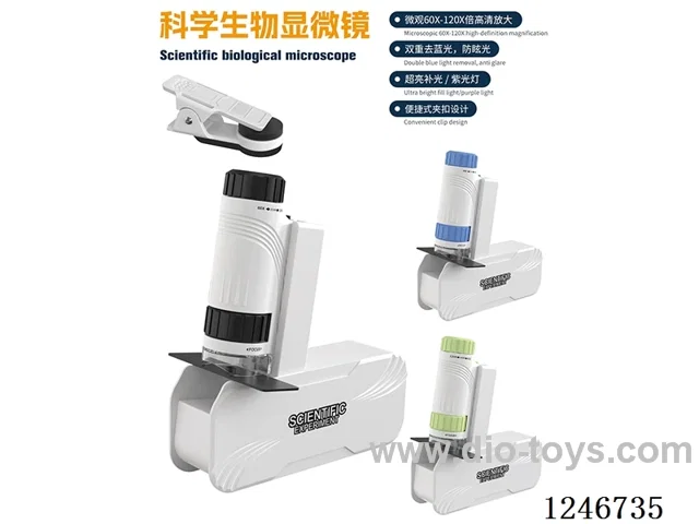 Handheld Microscope + Stand + Mobile Phone Clip 60X-120X included battery