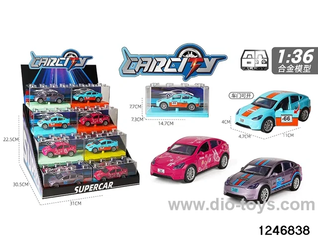 1:36 pull back metal car