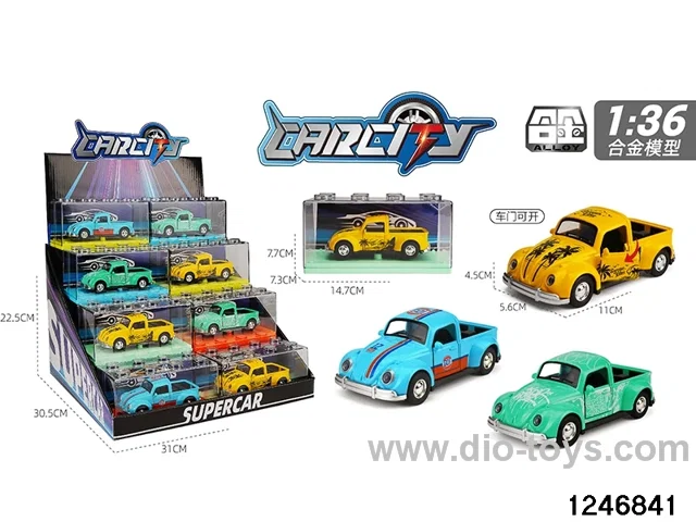 1:36 pull back metal car