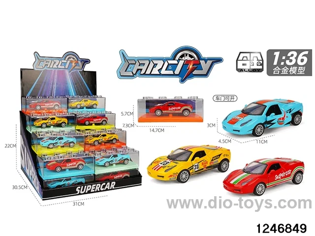 1:36 pull back metal car