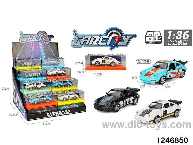 1:36 pull back metal car