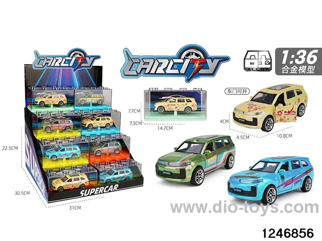 1:36 pull back metal car with iridescent color