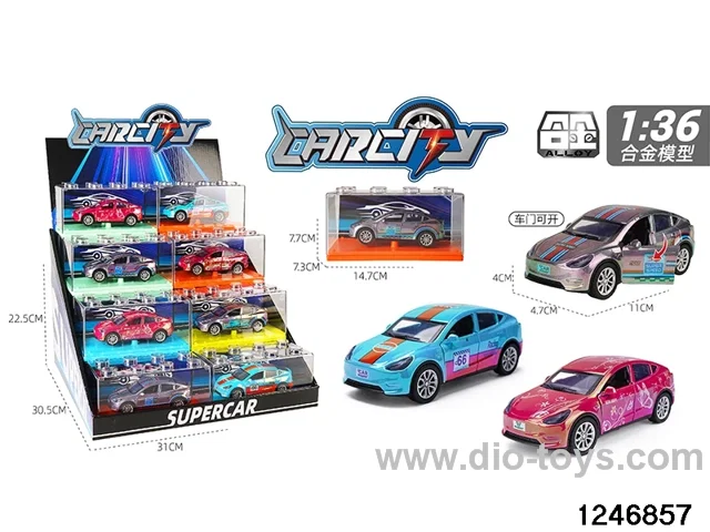 1:36 pull back metal car with iridescent color