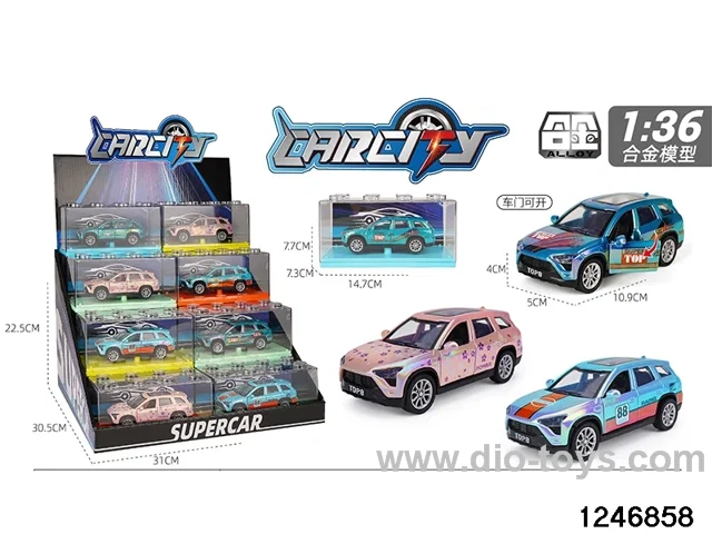 1:36 pull back metal car with iridescent color