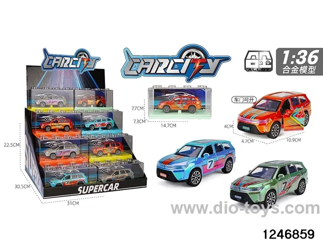 1:36 pull back metal car with iridescent color