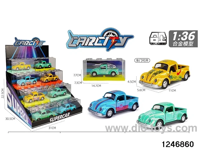 1:36 pull back metal car with iridescent color
