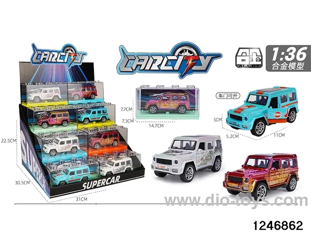 1:36 pull back metal car with iridescent color