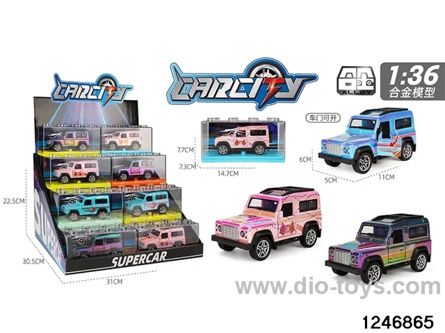 1:36 pull back metal car with iridescent color