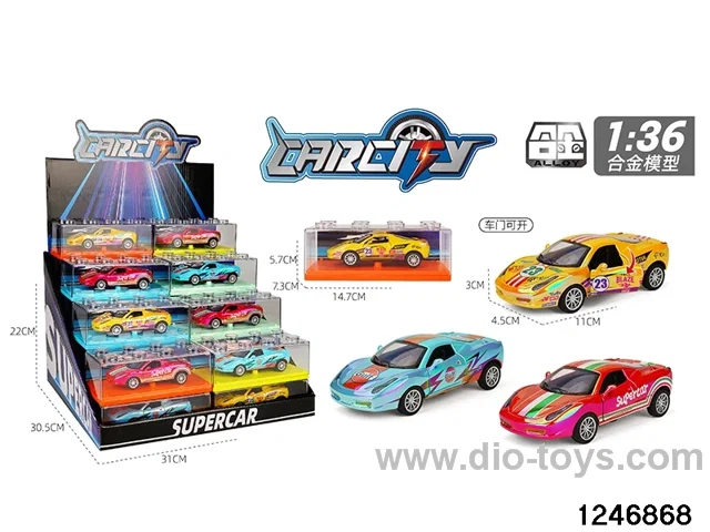 1:36 pull back metal car with iridescent color