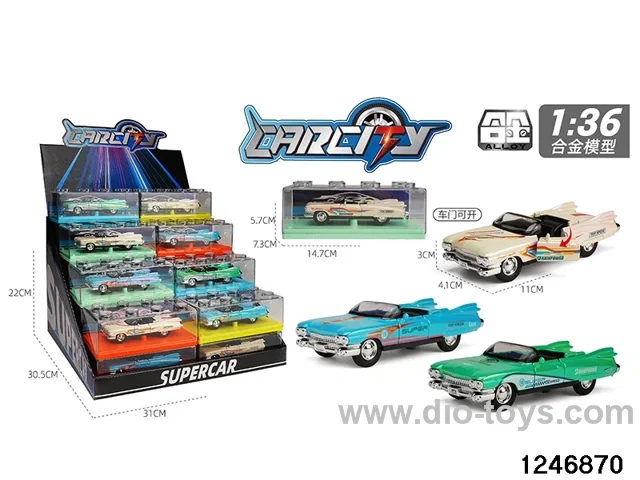 1:36 pull back metal car with iridescent color
