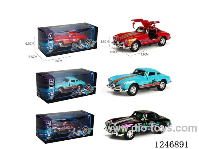 1:36 pull back alloy car 3 colors mixed