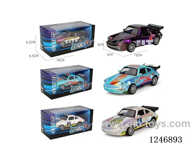 1:36 pull back alloy car 3 colors mixed