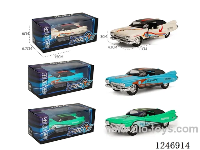 1:36 pull back alloy car 3 colors mixed