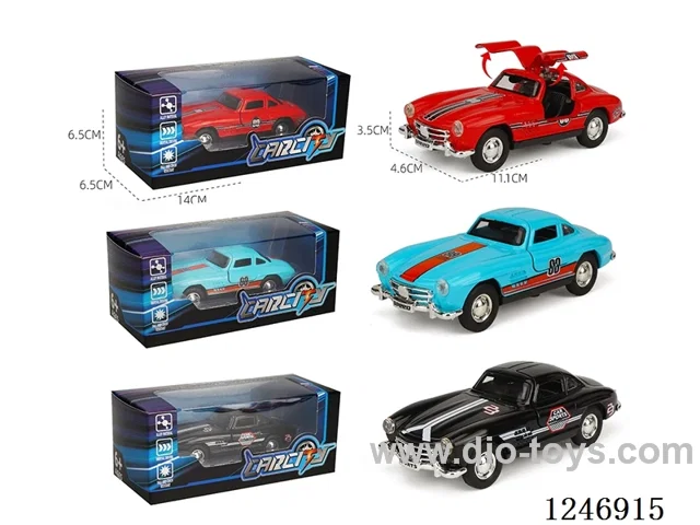 1:36 pull back alloy car 3 colors mixed