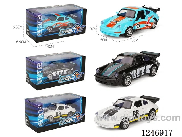 1:36 pull back alloy car 3 colors mixed
