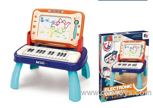 2-in-1 Learning Drawing Board Stand with Electronic Piano
