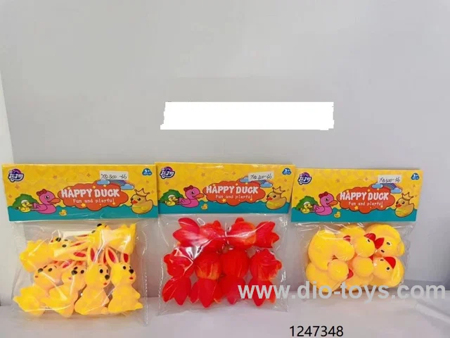 Rubber yellow duck toy in PVC header bag