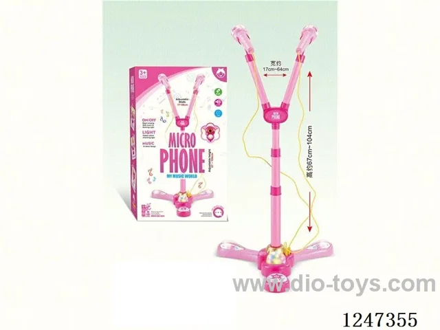 (GCC) Pink Dual Microphone Karaoke not included battery