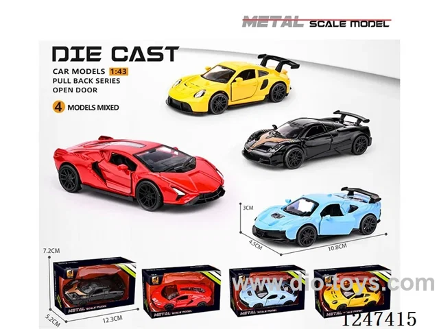 1:43 pull back alloy car openable door