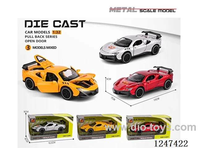 1:32 pull back alloy car 4 doors openable W L/M