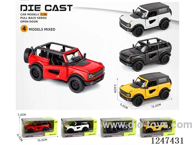 1:36 pull back alloy car 3 doors openable W L/M