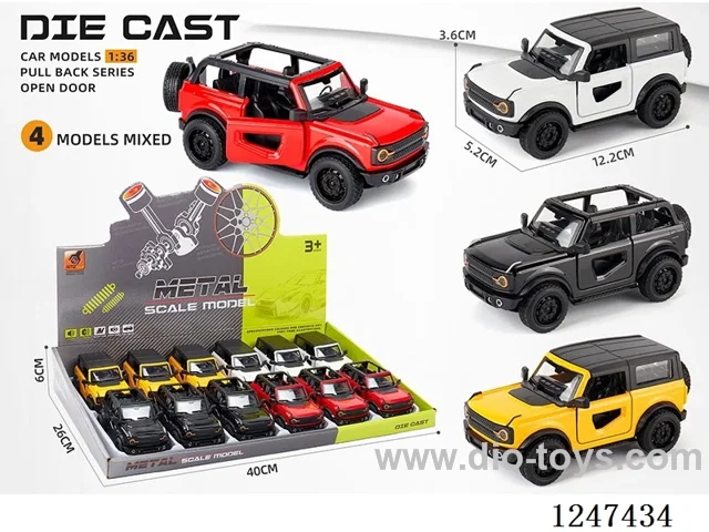 1:36 pull back alloy car 3 doors openable 12PCS