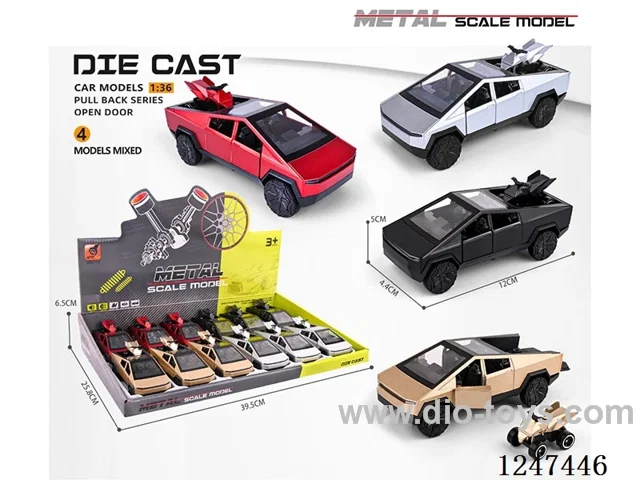 1:36 pull back alloy car 3 doors openable 12PCS