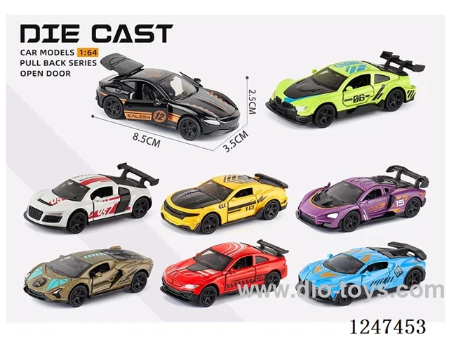 1:64 pull back alloy car 3 doors openable