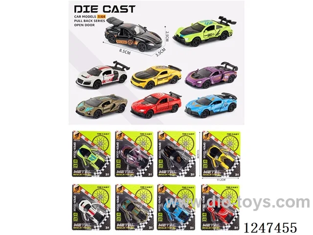 1:64 pull back alloy car 3 doors openable