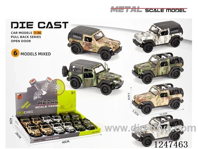 1:36 pull back alloy car 3 doors openable 12PCS W L/M