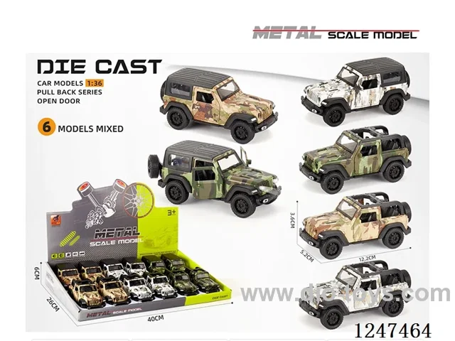 1:36 pull back alloy car 3 doors openable 12PCS