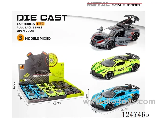 1:32 pull back alloy car 4 doors openable 12PCS W L/M