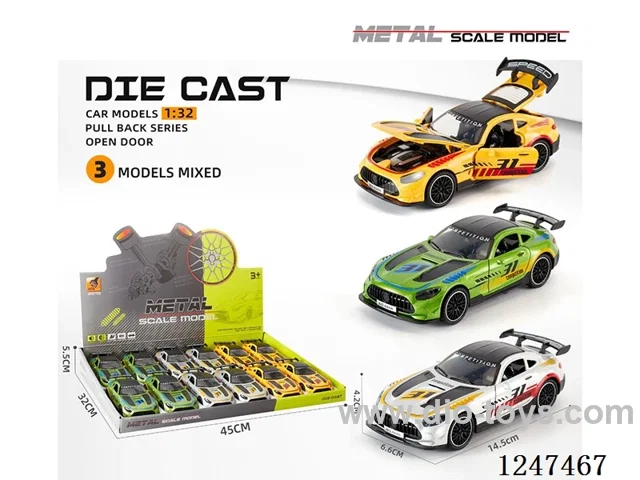 1:32 pull back alloy car 4 doors openable 12PCS W L/M