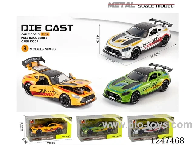 1:32 pull back alloy car 4 doors openable W L/M