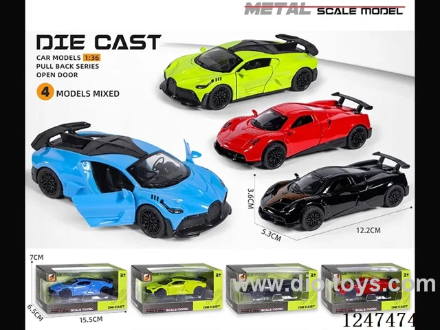 1:36 pull back alloy car openable door