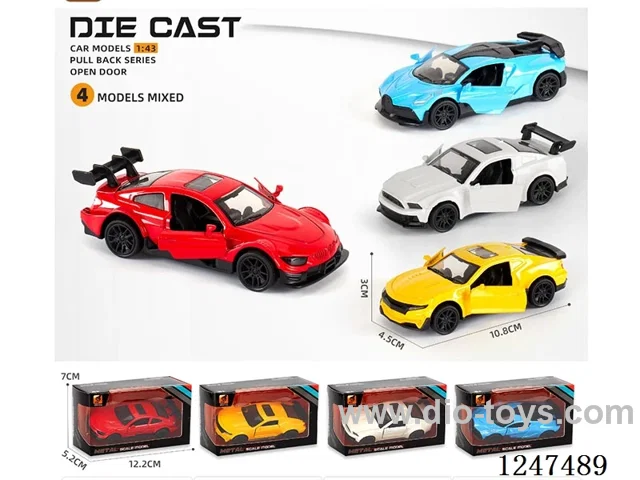 1:43 pull back alloy car openable door