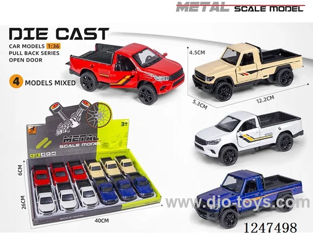 1:36 pull back alloy car 3 doors openable 12PCS