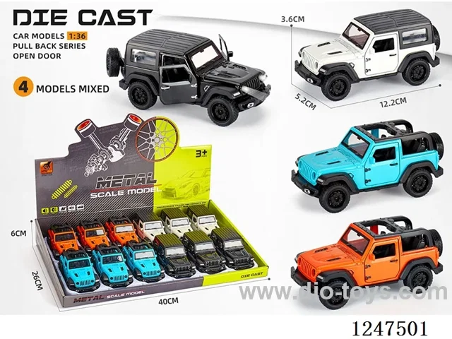 1:36 pull back alloy car 3 doors openable 12PCS W L/M
