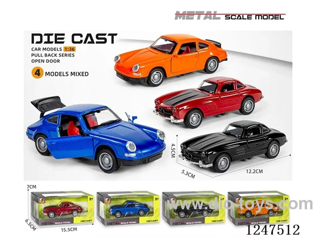 1:36 pull back alloy car 3 doors openable