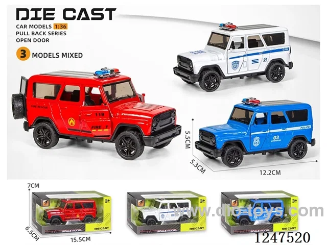 1:36 pull back alloy car 3 doors openable W L/M